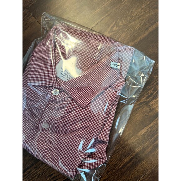 Mizzen Main Leeward Shirt Mens Large Trim Fit Red Gingham Performance USA - Picture 9 of 9
